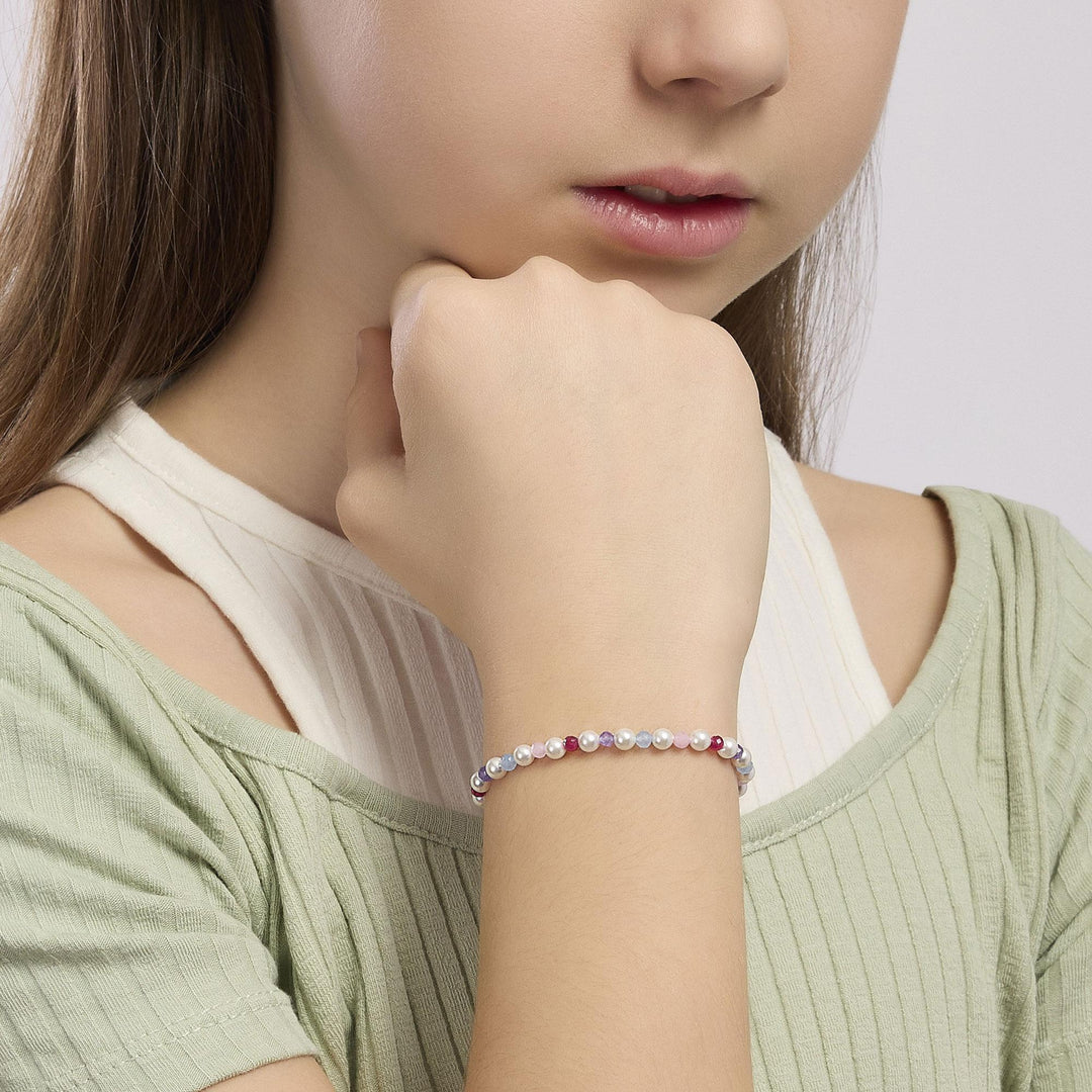 Bracciale da bambina LOLLIPOP con giada colorata e perle