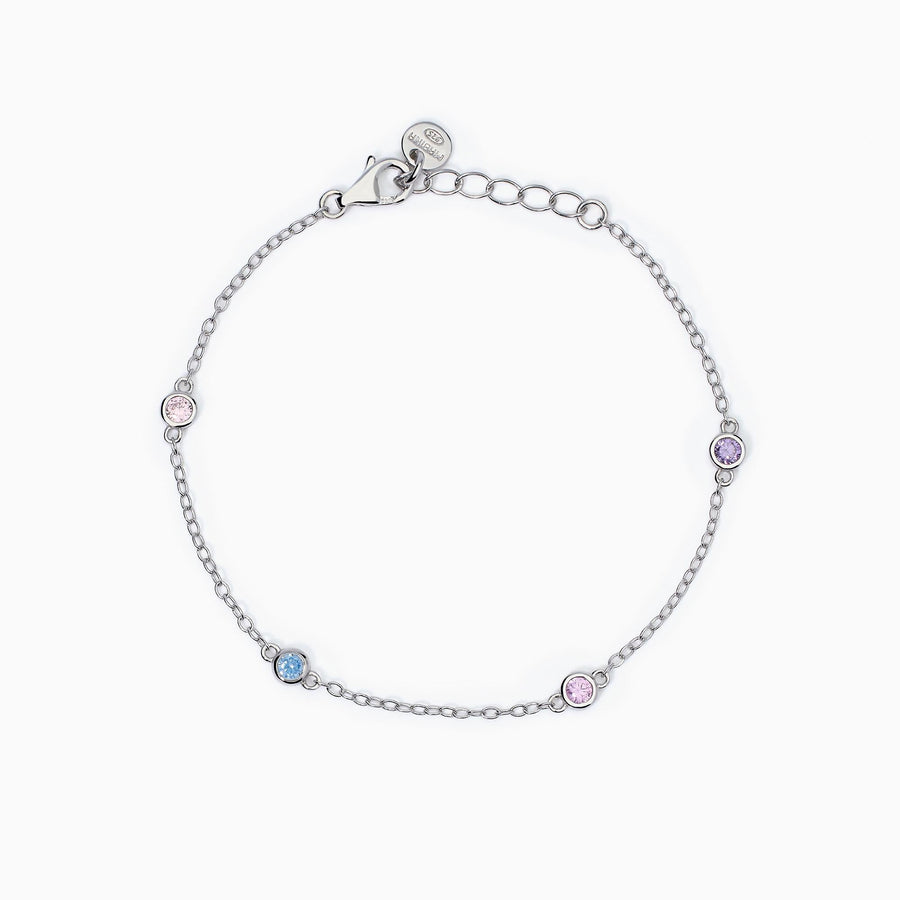 Bracciale da bambina RAINBOW con pietre colorate - 14,5-16,5 cm