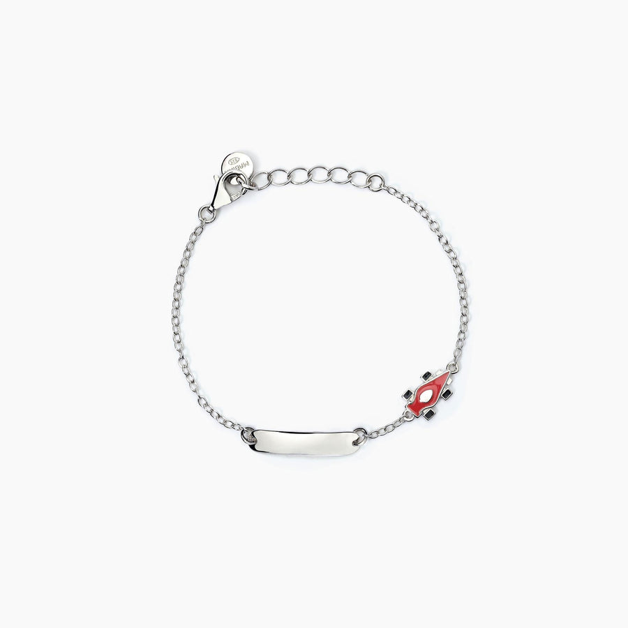 Bracciale neonato RACING con macchinina e targhetta da incidere
