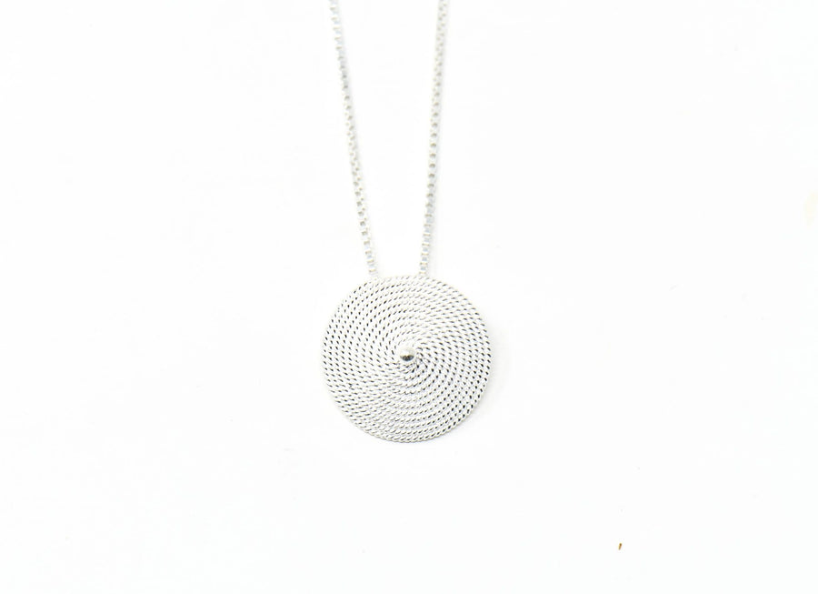 Collana corbula pallino - diametro ciondolo 1,5 cm in argento