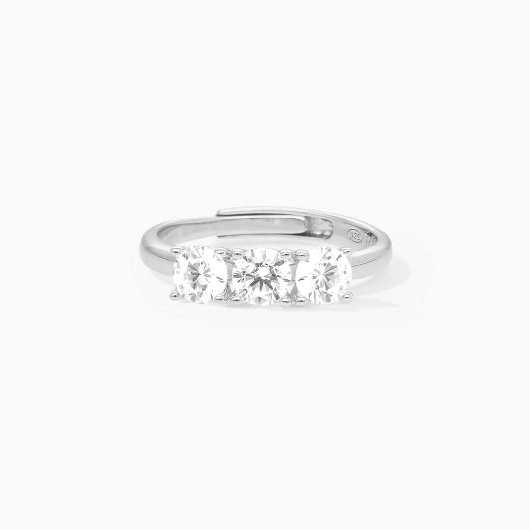 Anello TRILOGY in argento con tre zirconi