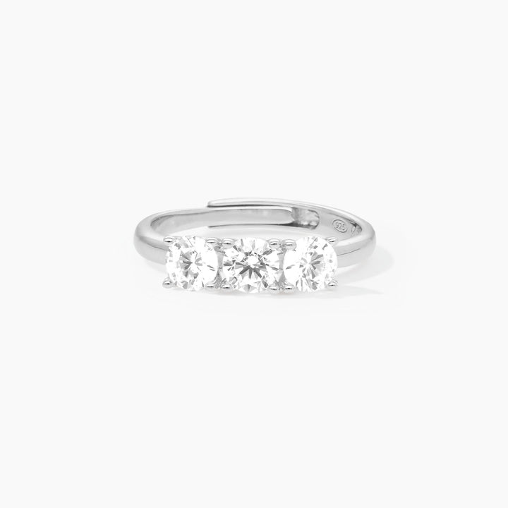 Anello TRILOGY in argento con tre zirconi