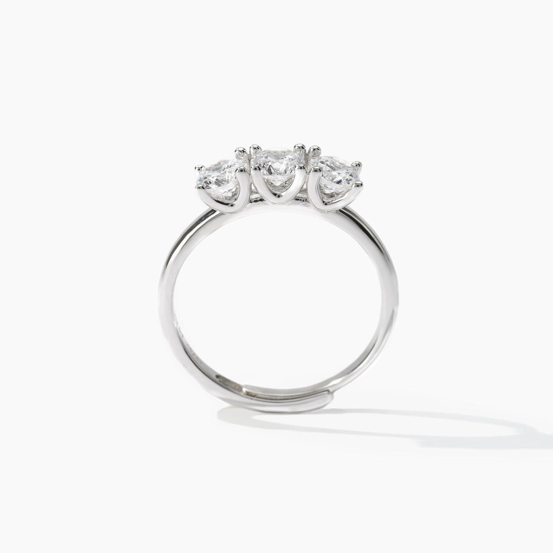 Anello TRILOGY in argento con tre zirconi