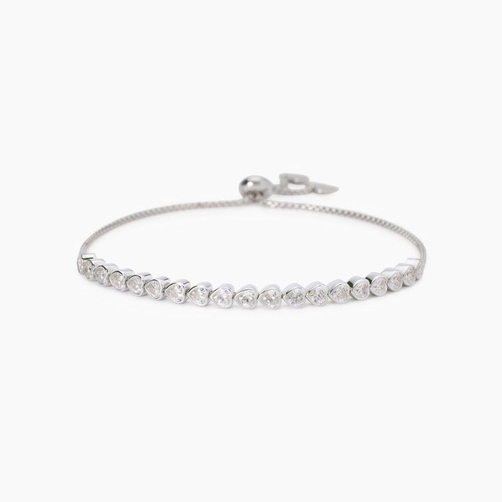 Bracciale tennis PENSIERO STUPENDO con zirconi a cuore
