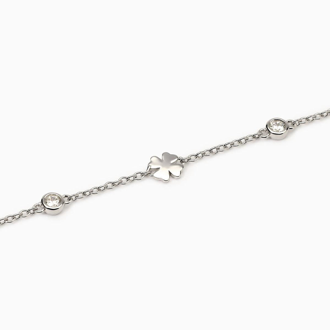 Bracciale SO LUCKY con quadrifogli e zirconi in argento