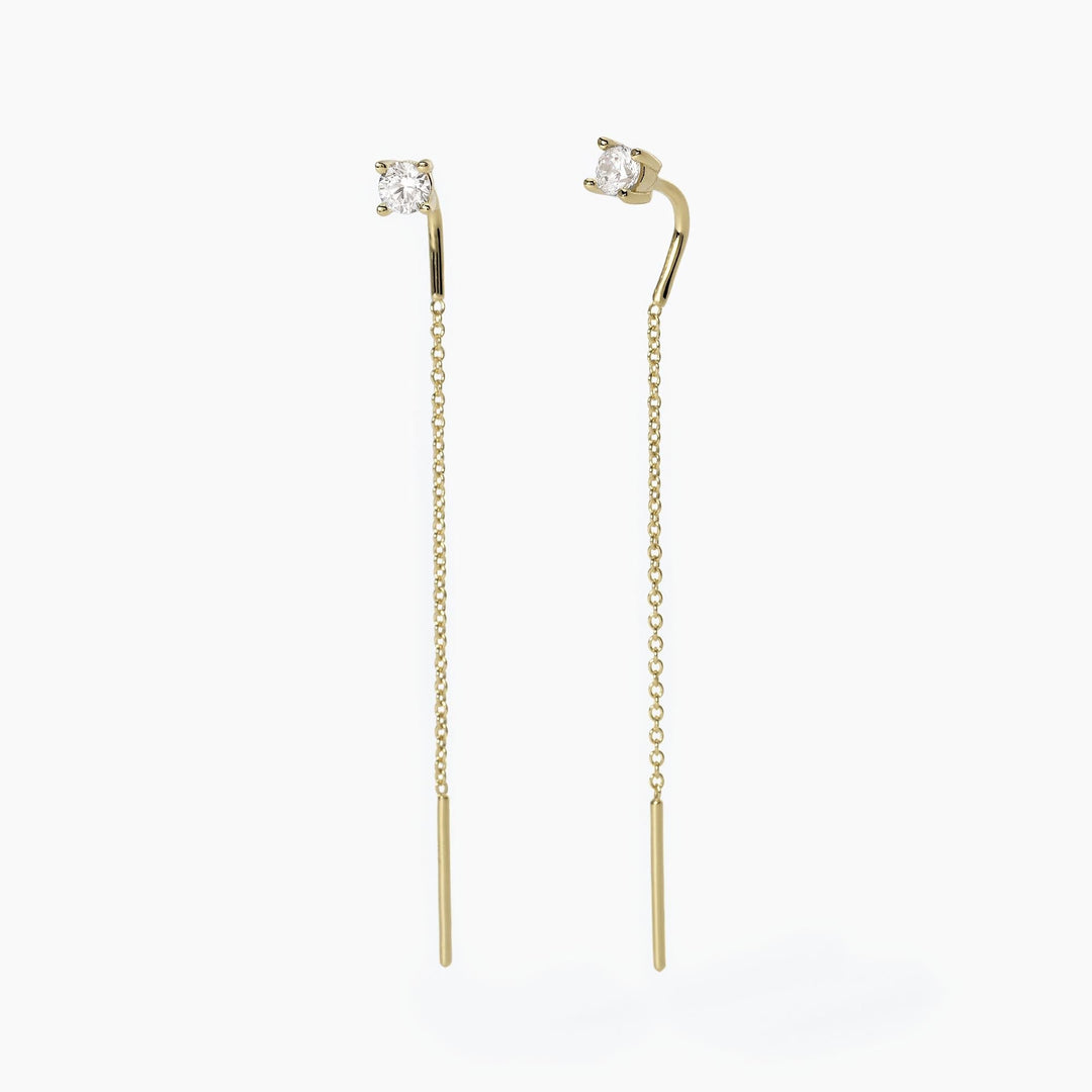 Orecchini pendenti SHINY in argento dorato con punto luce