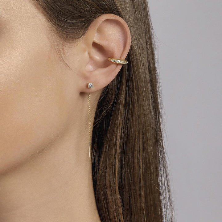 Orecchini pendenti SHINY in argento dorato con punto luce