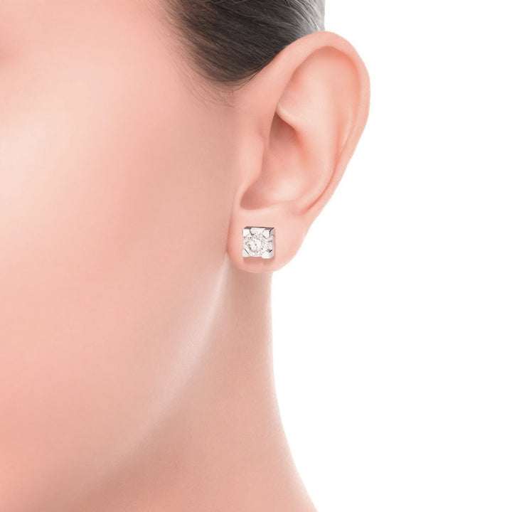 Orecchini Recarlo Maria Teresa Punto Luce in Oro Bianco con Diamanti 0,65 ct