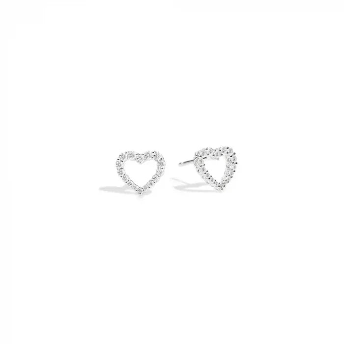 Orecchini Recarlo Anniversary a Cuore in Oro Bianco con Diamanti 0,44 ct