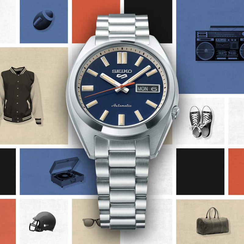 Seiko - Orologio da uomo Seiko 5 Sports classic series blu