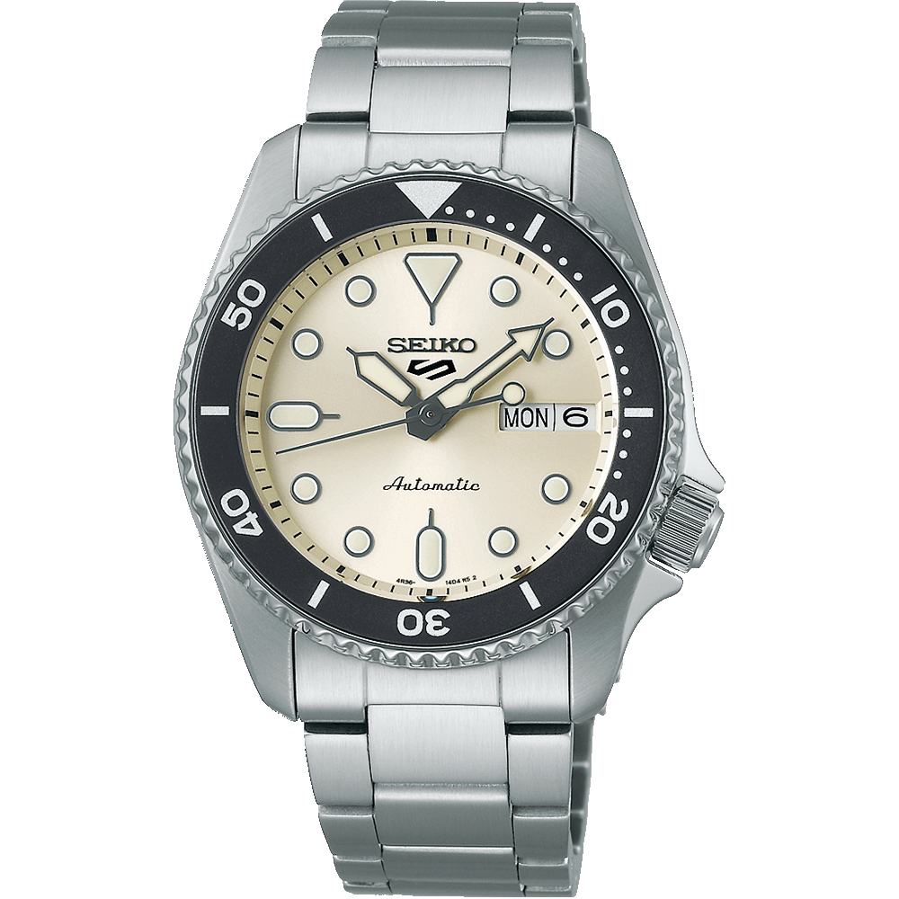 Seiko Orologio Da Uomo – Automatico, Giorno E Data, Quadrante Oro, Acciaio Inox, 37mm