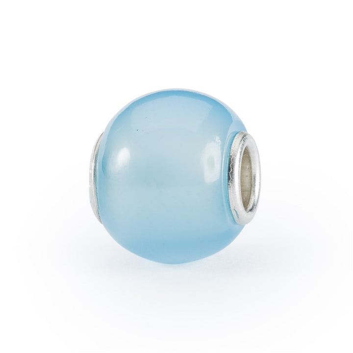 Trollbeads Bead Agata Blu Chiaro Rotonda - Pietra naturale