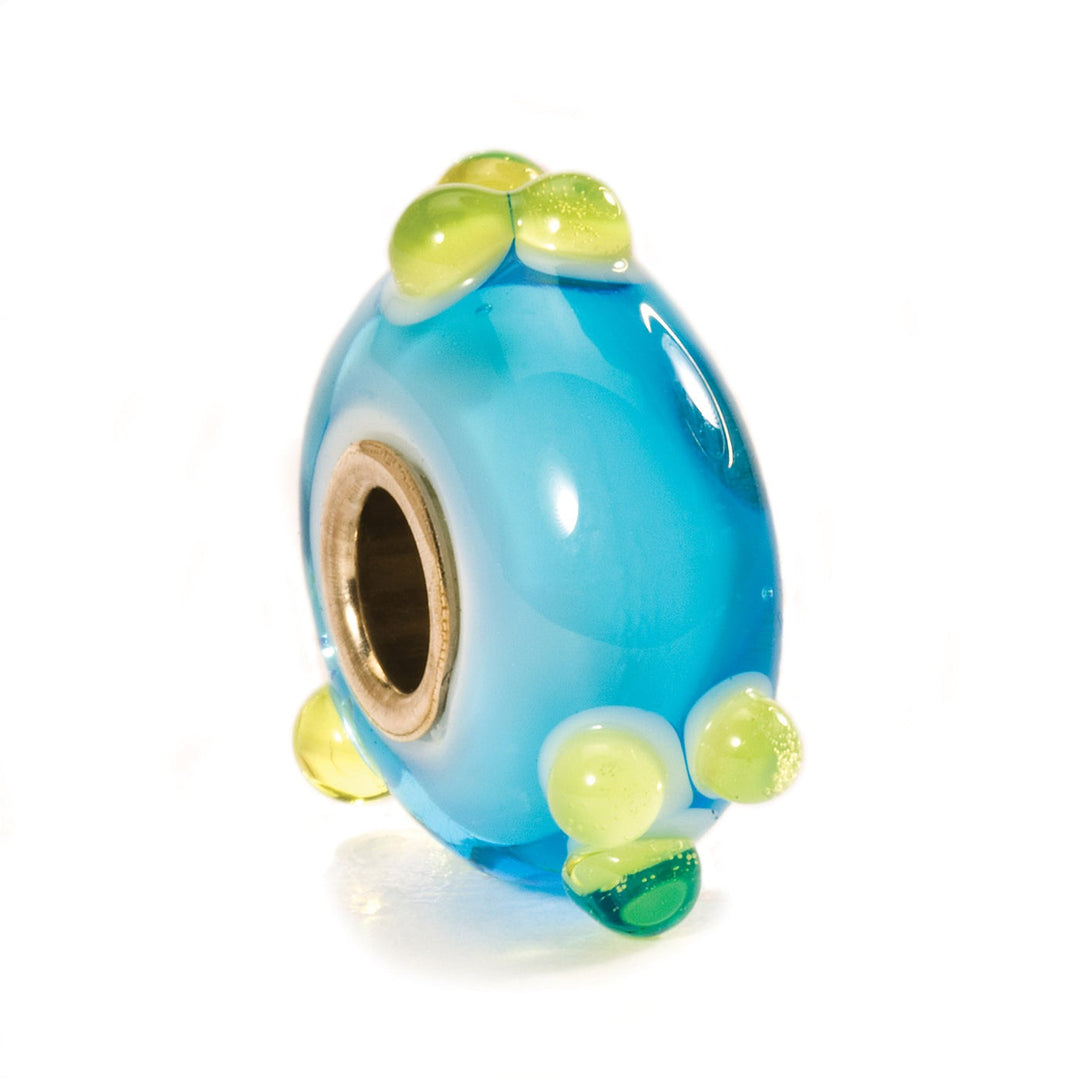 Trollbeads Bead Boccioli di Primavera Verde/Turchese - Vetro lavorato a mano