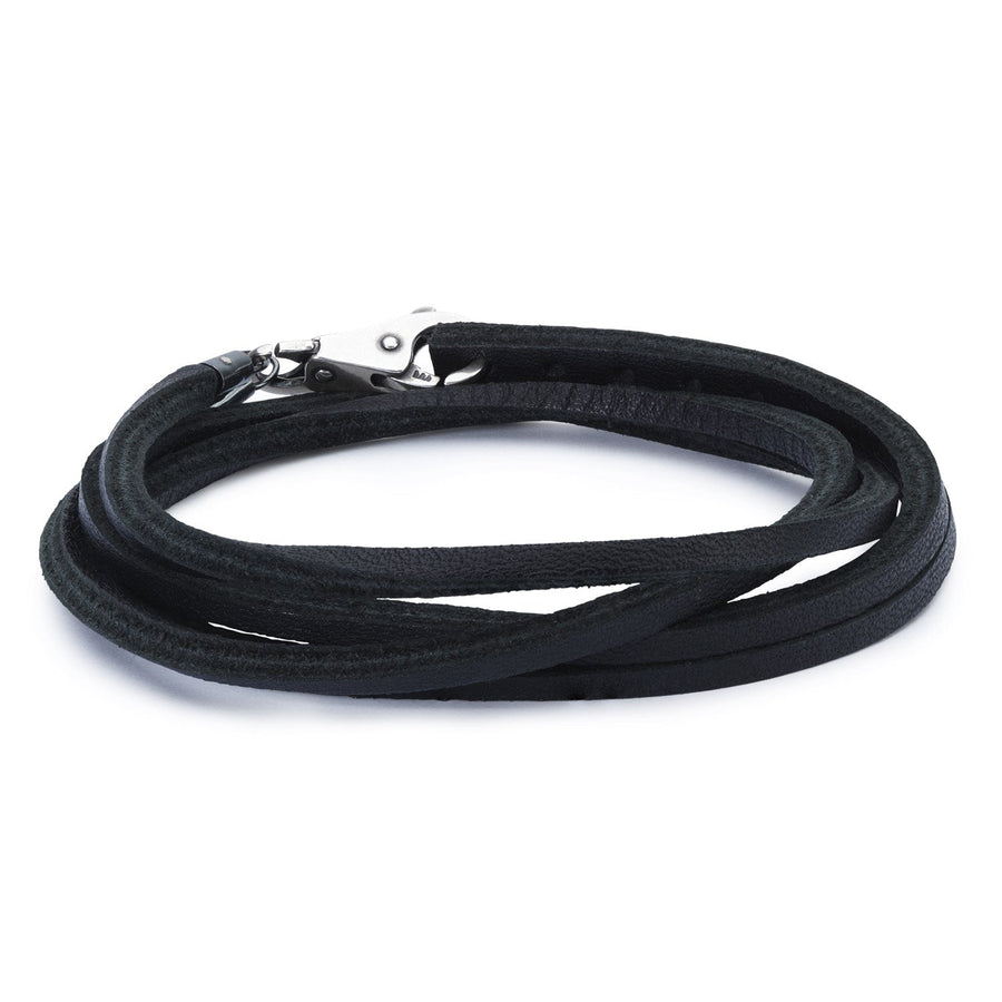 Trollbeads Bracciale in Cuoio Nero con Chiusura Semplice