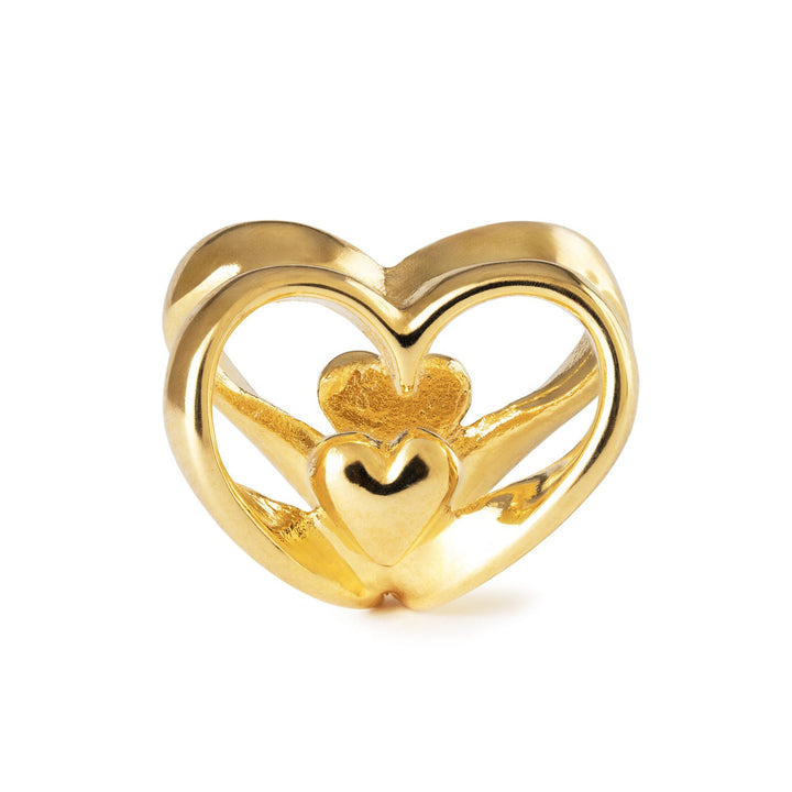 Trollbeads Bead Cuore a cuore, placcato oro - dettaglio 1