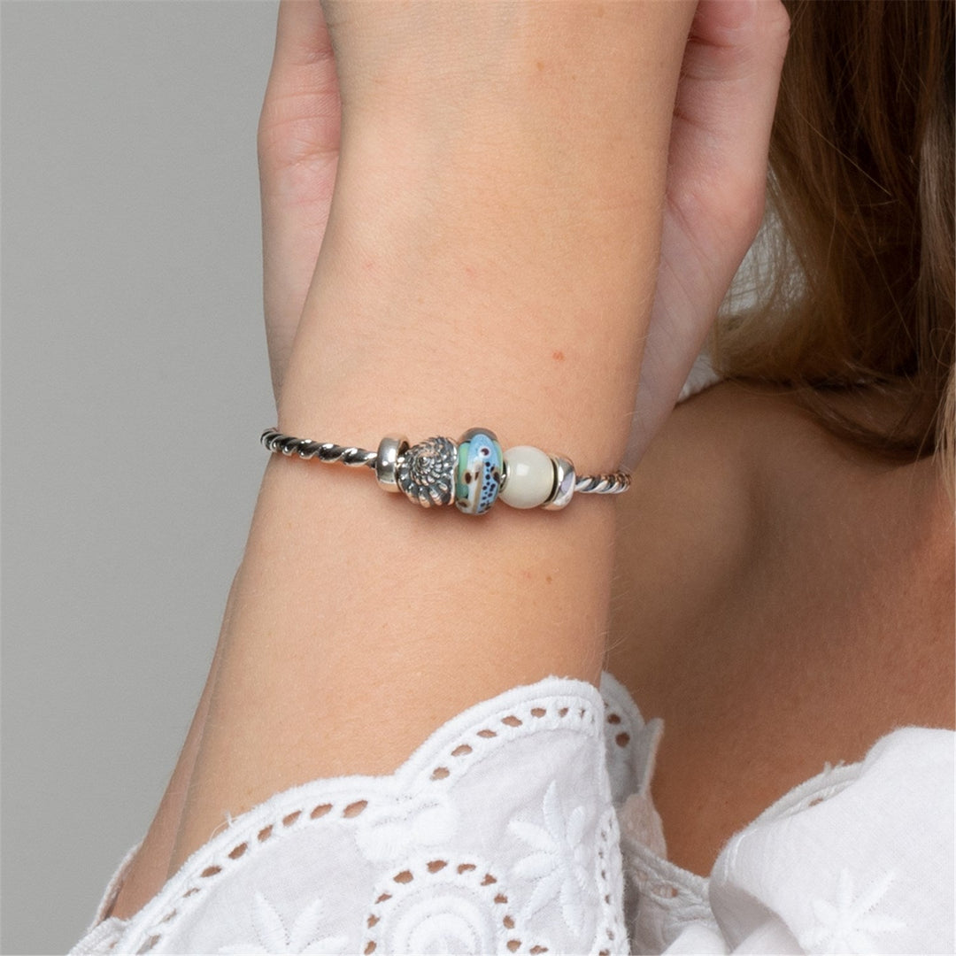 Trollbeads Bead Pietra di Luna Bianca Rotonda - dettaglio 2