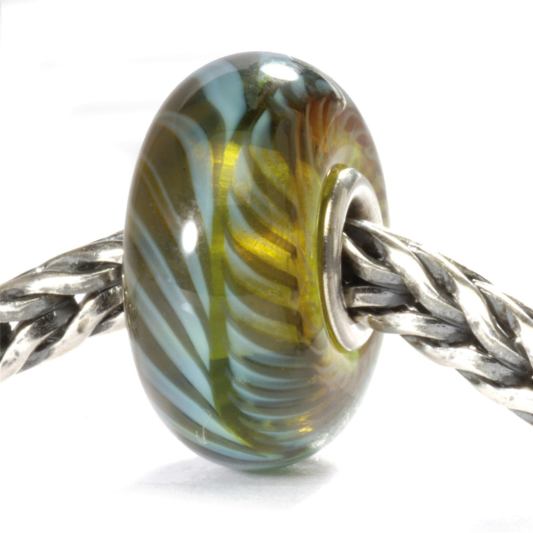Trollbeads Bead Piuma Verde Blu - dettaglio 1