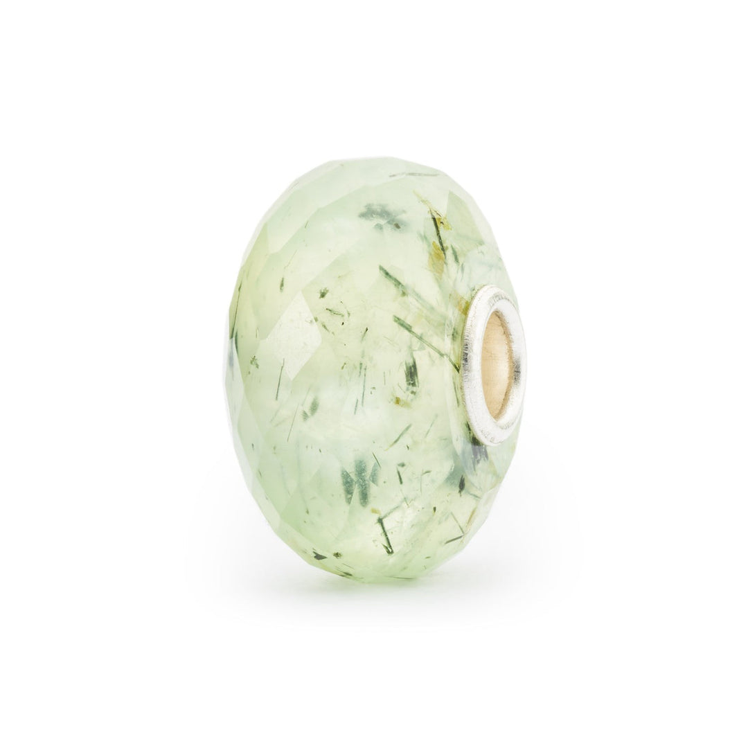 Trollbeads Bead Prenite con Quarzo Tormalinato sfaccettato - Pietra naturale sfaccettata