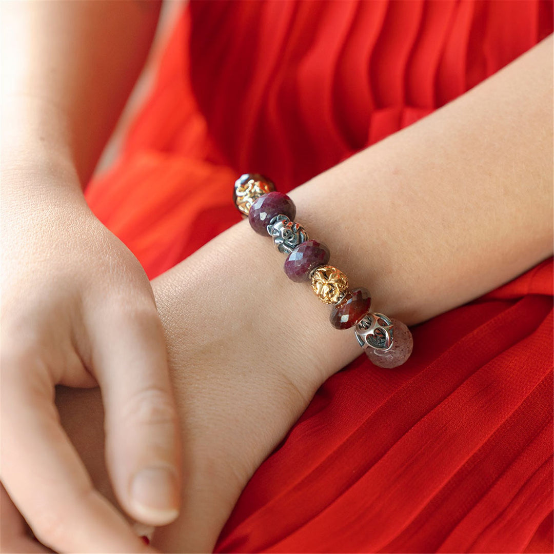Trollbeads Bead Rubino dal Cuore Argento sfaccettato - dettaglio 3