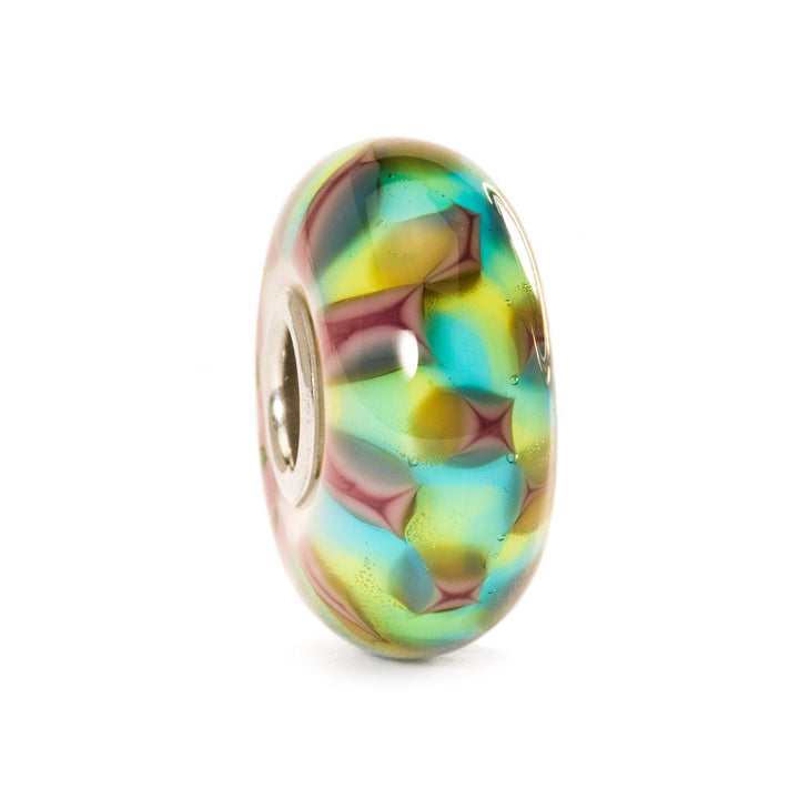 Trollbeads Bead Scacchi Viola/Turchese - Vetro lavorato a mano