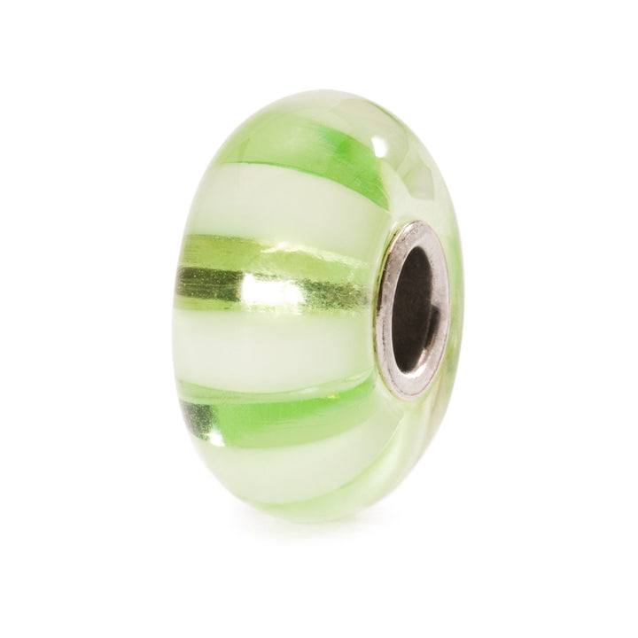 Trollbeads Bead Strisce Verde Limone - Vetro lavorato a mano