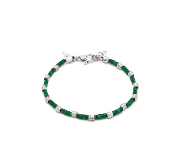 Giovanni Raspini - Bracciale da uomo  TANGO in argento 925‰ e malachite