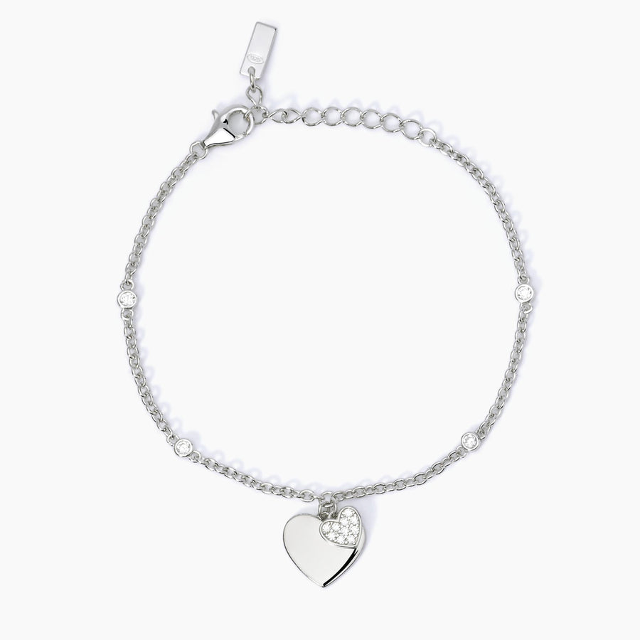 Mabina - Bracciale da donna in argento con doppio cuore.
