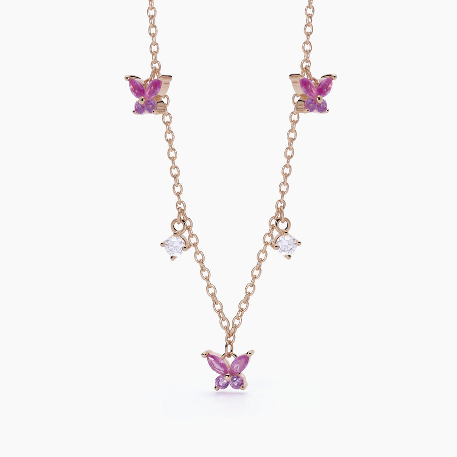 Mabina - Girocollo in argento rosato con zirconi rosa e bianchi SECRET GARDEN