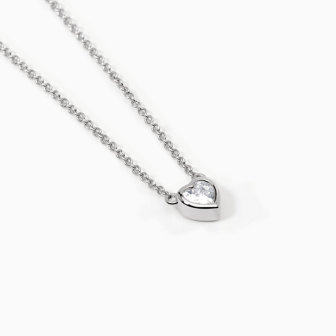 Mabina - Girocollo in argento con punto luce taglio cuore SHINY