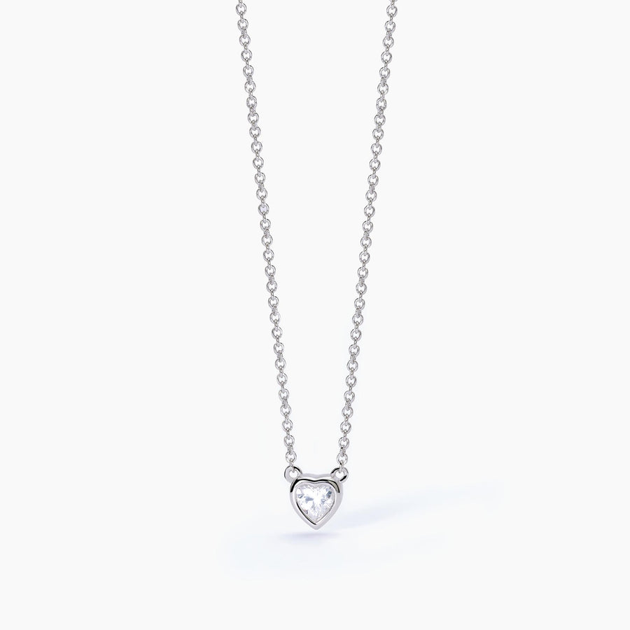 Mabina - Girocollo in argento con punto luce taglio cuore SHINY