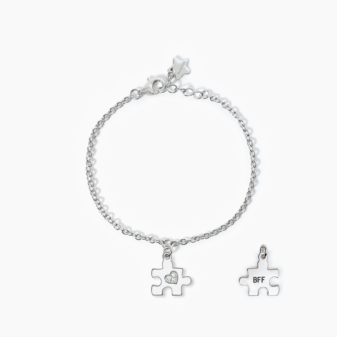 Mabina - Bracciale da donna in argento con puzzle pendente BFF