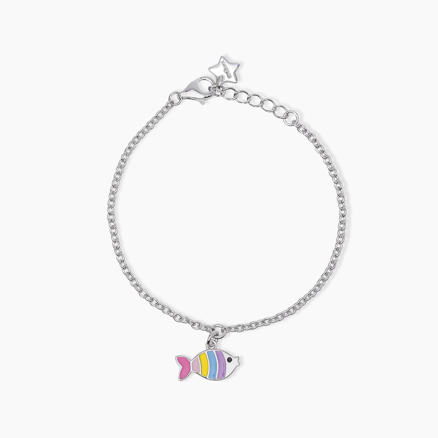 Mabina - Bracciale da donna in argento con pesciolino smaltato CORALLINO