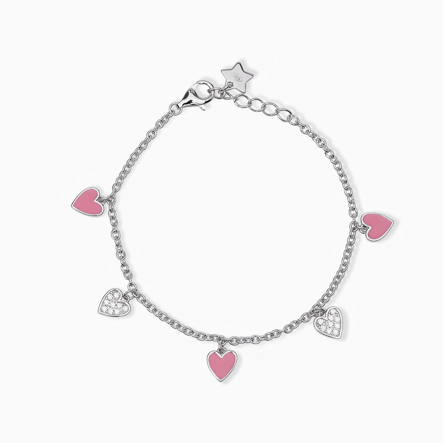 Mabina - Bracciale da bambina con cuori pendenti smaltati