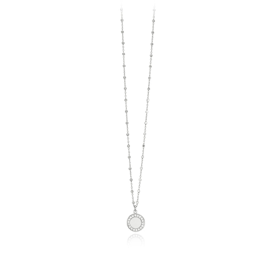 COLLANA CON CIONDOLO TONDO E PIETRE