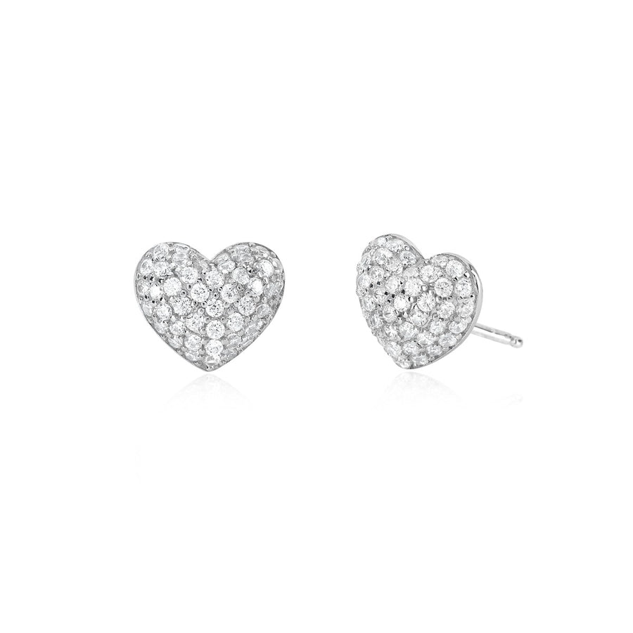 Mabina - Orecchini Cuore Pavè in Argento 925