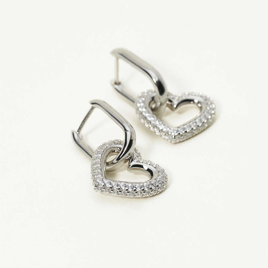 Mabina - Orecchini Pendenti Mabina in Argento con Cuore e Zirconi