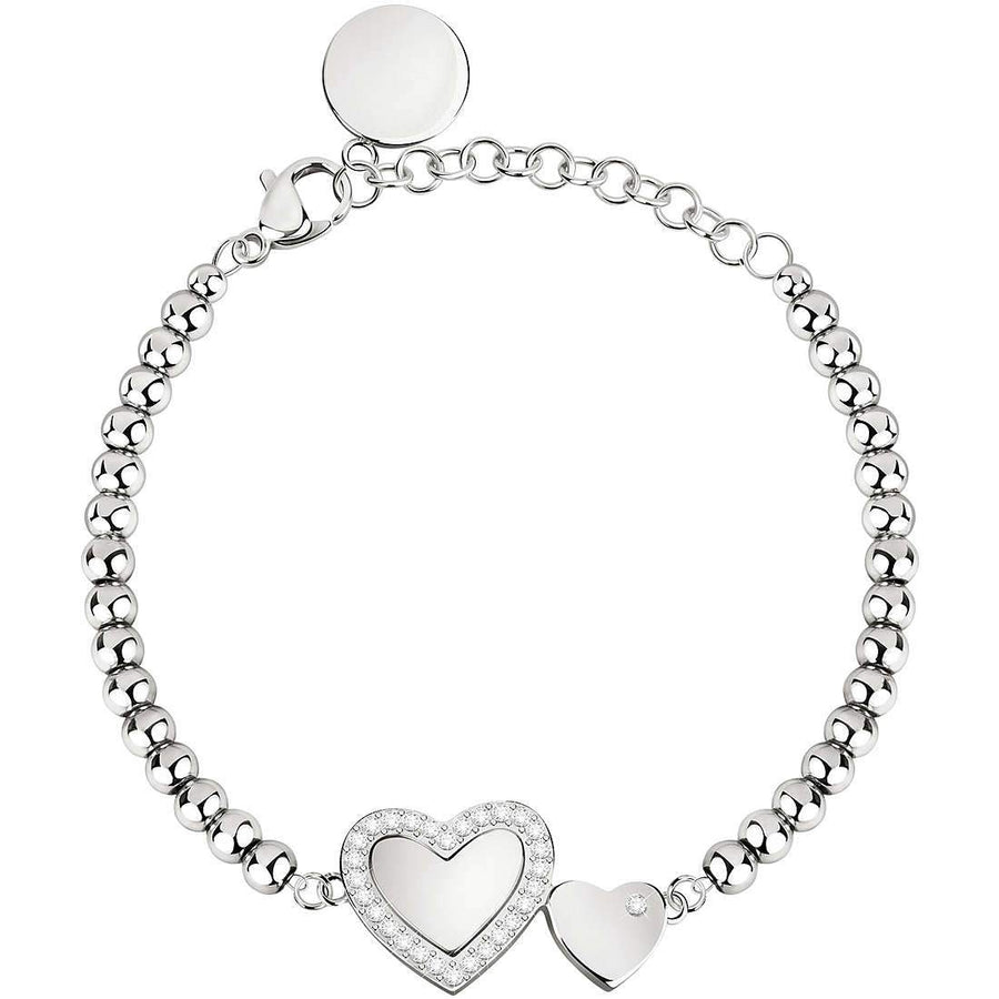 Morellato - Bracciale da donna con boules, cuori e cristalli, collezione LOVE.