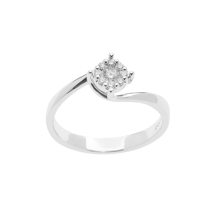Comete Gioielli - Anello in Oro bianco 750. Diamanti bianchi P.Ct. 15 Colore G
