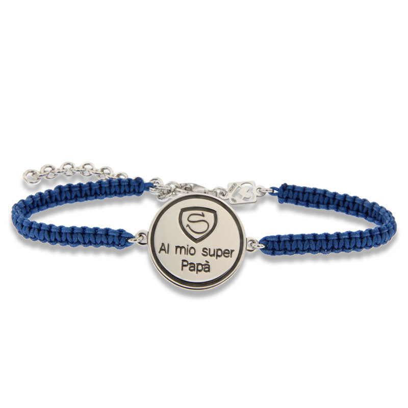 My Jewels: Bracciale personalizzabile in tessuto e argento dedicato ai papà