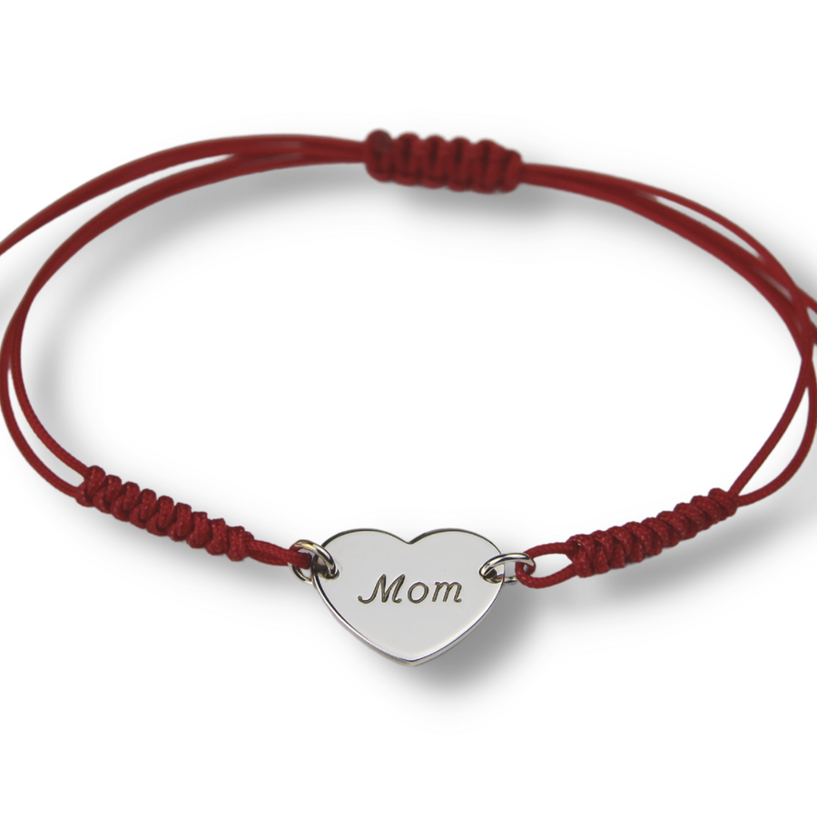 My Jewels: Bracciale con cuore in argento 925 e cordino rosso per la Festa dell