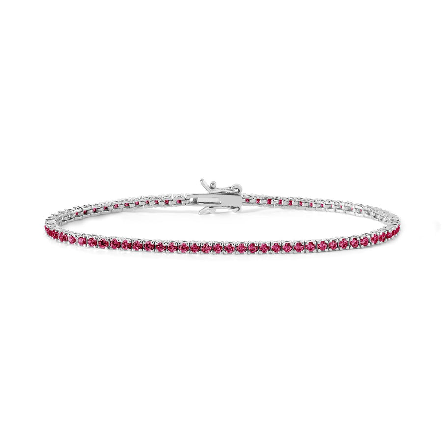 Comete Gioielli - Bracciale in Argento 925 lucido, cristalli color rubino. Mis