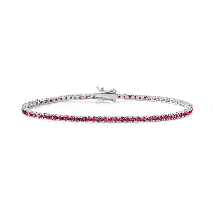 Comete Gioielli - Bracciale in Argento 925 lucido, cristalli color rubino. Mis