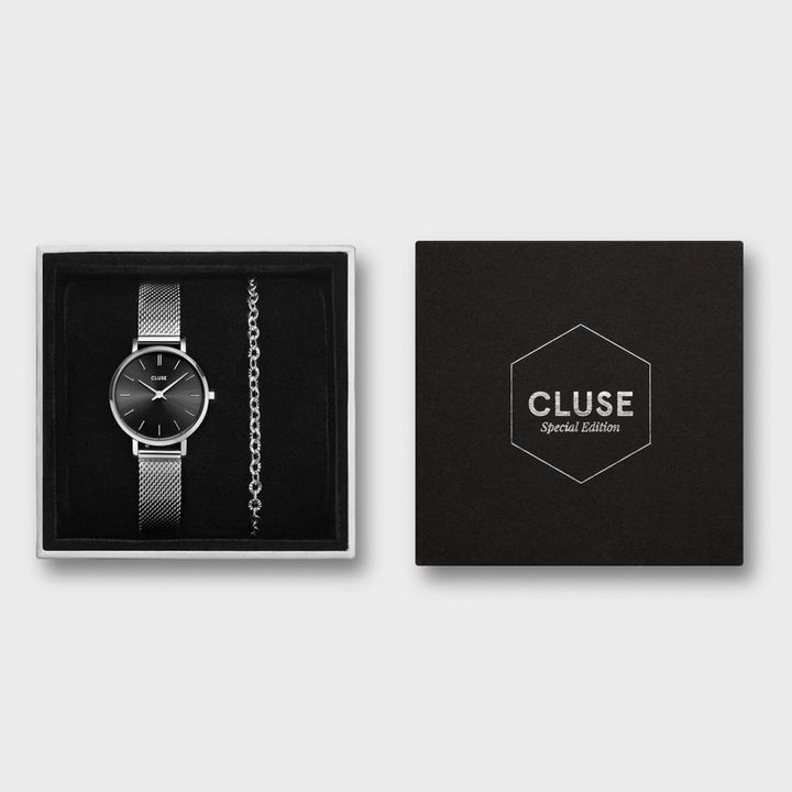 Cluse - Gift Box Boho Chic Petite Mesh and Bracelet Silver Colour