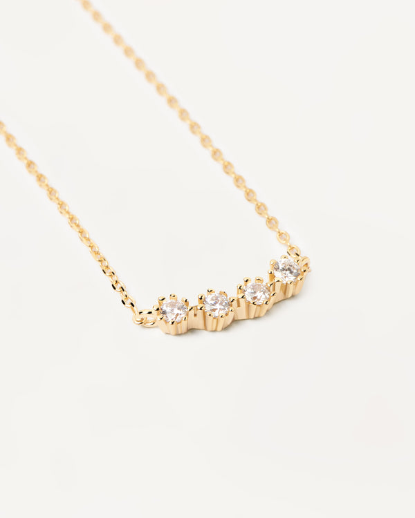 PdPaola - Collana da donna in argento dorato White Tide con zirconi bianchi