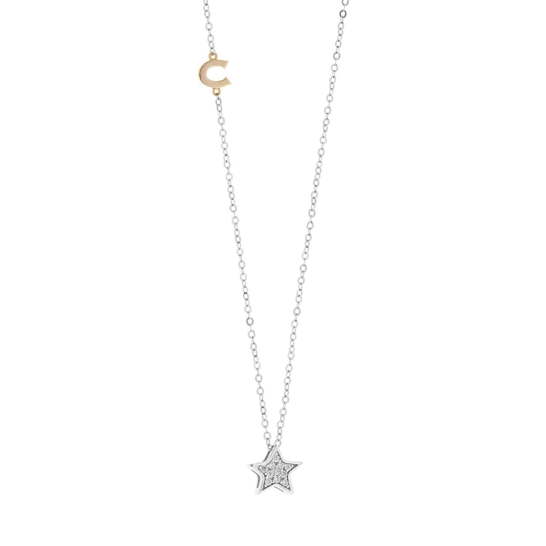 Comete Gioielli - Collana da donna in Oro Bianco e Rosè, con Diamanti