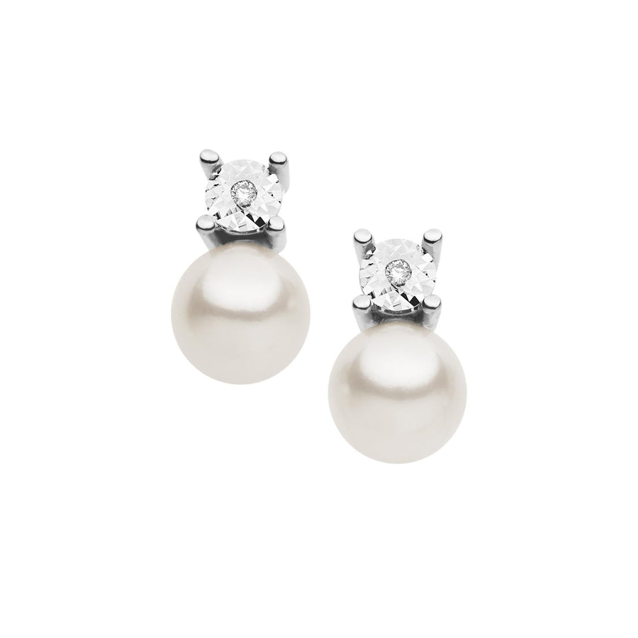 Comete Gioielli - Orecchini da donna in Oro con Diamante e Perla.