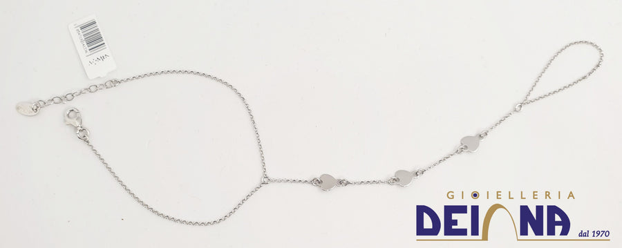 Amen - Bracciale Baciamano da donna in Argento 925 con cuori.