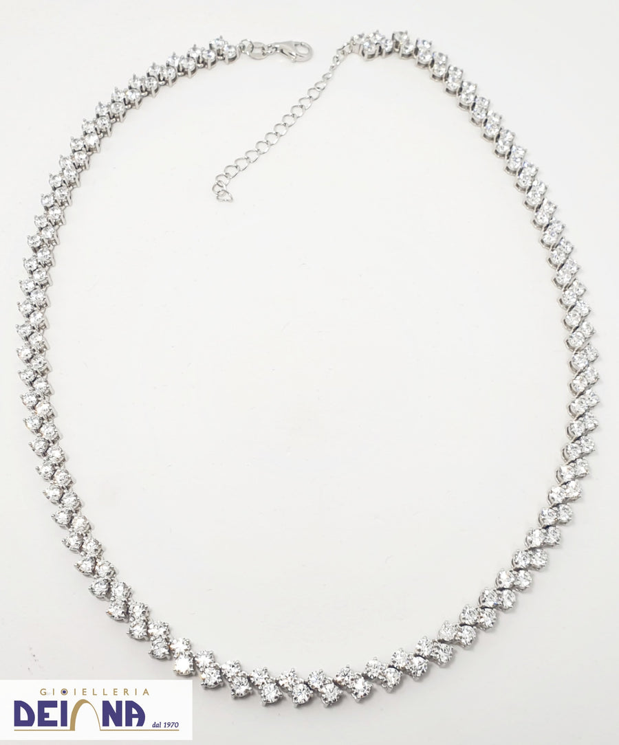 Sovrani: Collier da donna  linea LUCE in argento e zirconi, stile tennis