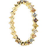 PDPaola- Anello donna gioielli PDPaola collezione Five in argento doratoe e pietre multicolor