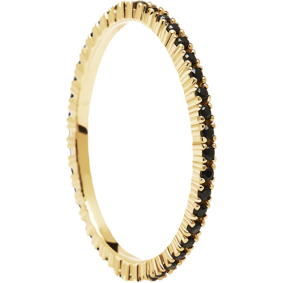 PDPaola anello donna modello girodito gioielli PDPaola Ultra Basic pietre nere